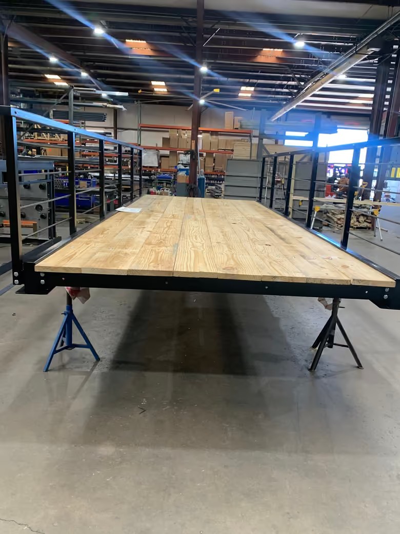 Eight-by-twenty-foot steel bridge kit with wood decking at Roadrunner Bridge
